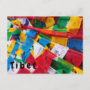 Cartão Postal Bandeiras coloridas de oração tibetanas - Tibete