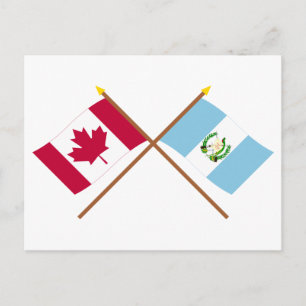 Cartão Postal Bandeiras cruzadas do Canadá e da Guatemala