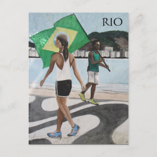 Cartão Postal bandeiras da praia do Rio de Janeiro