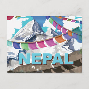 Cartão Postal Bandeiras de Oração do Himalaia do Nepal Cartaz de