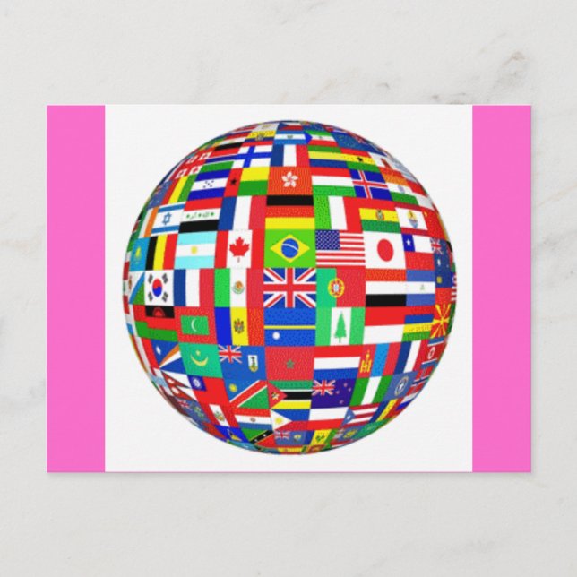 Cartão Postal Bandeiras do Mundo (Frente)