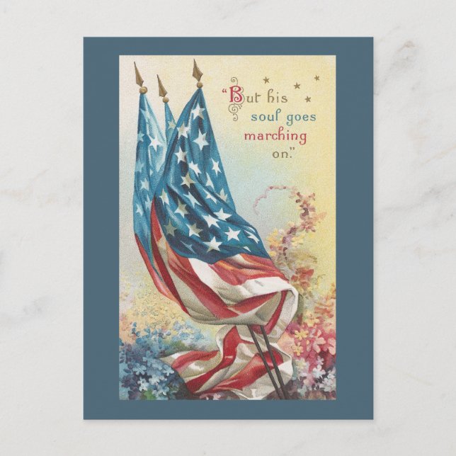 Cartão Postal Bandeiras e Flores para a Queda (Frente)