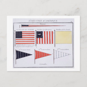 Cartão Postal Bandeiras e Pennants Marítimos Americanas, de um F