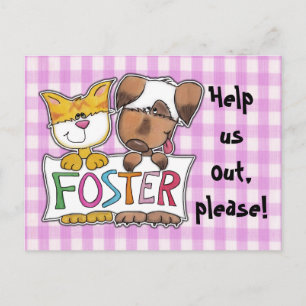 Cartão Postal Bandeja FOSTER de Suspensão de Cachorro e Gato