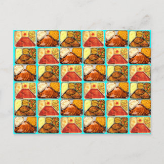 Cartão Postal Bandejas de Janto de TV Novelty Retro