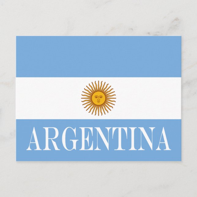 Cartão Postal Bandera de bandeira da Argentina (Frente)