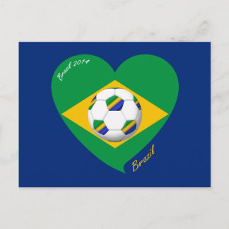 Cartão Postal Bandera do BRASIL FÚTBOL equipo nacional 2014