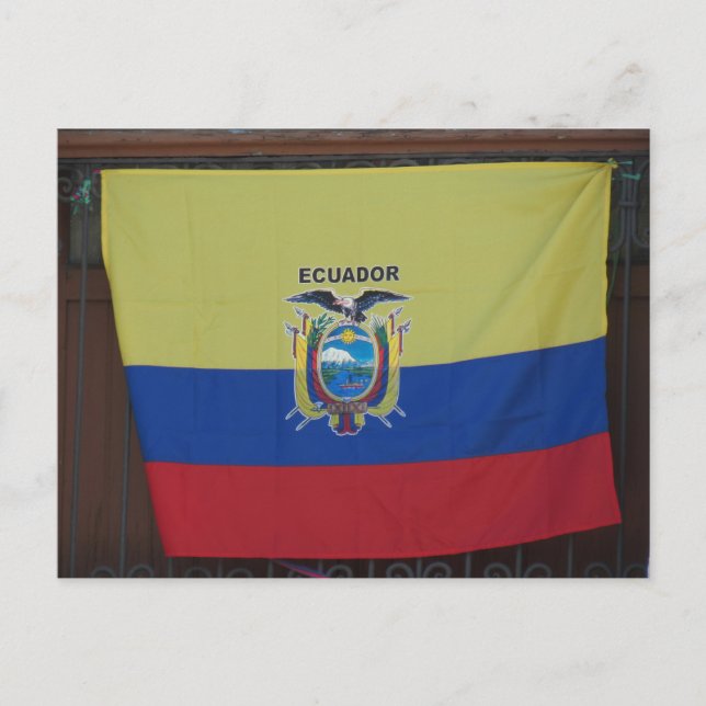 Cartão Postal bandera do equador (Frente)