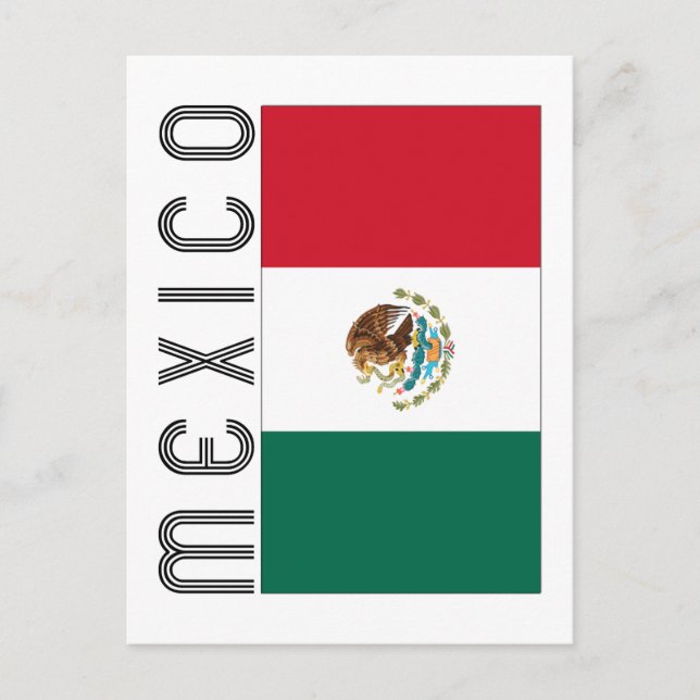 Cartão Postal Bandera Mejicana (Frente)
