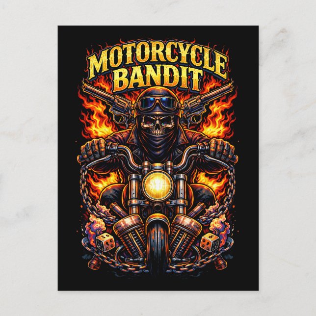 Cartão Postal Bandido de Motocicleta (Frente)