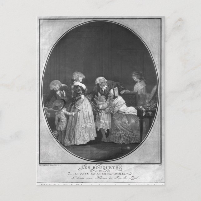 Cartão Postal Bando de flores ou comemorando a avó (Frente)