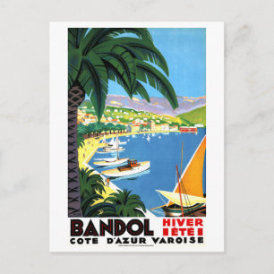 Cartão Postal Bandol, Côte d'Azur, França, costa francesa, vinta