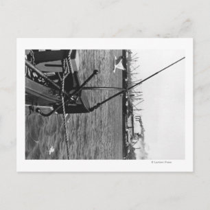 Cartão Postal Bandon, Oregon Harbor View e Navios Fotografia