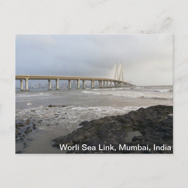 Cartão Postal Bandra-Worli Sea Link, Mumbai, Índia (Frente)