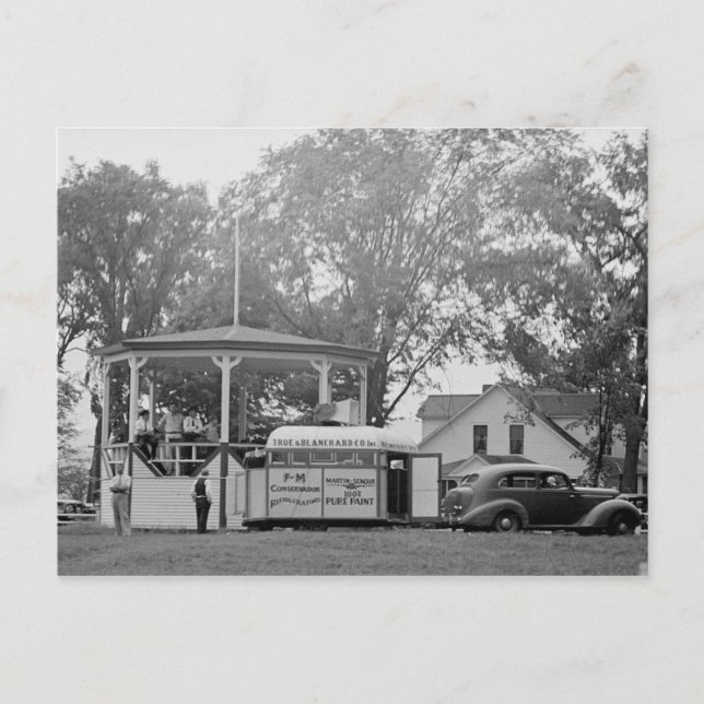 Cartão Postal Bandstand, Craftsbury, Vermont Vintage (Frente)