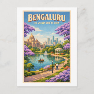 Cartão Postal Bangalore, Índia, em uma clássica viagem retrô