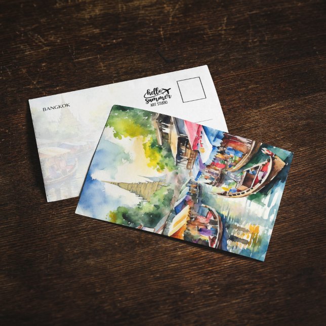 Cartão postal Bangkok Floating Market Thailand (Criador carregado)