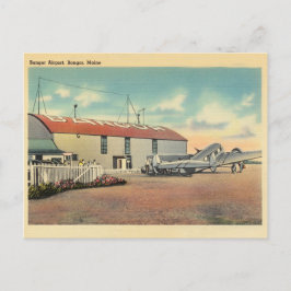Cartão Postal Bangor, Aeroporto de Maine Vintage e Avião