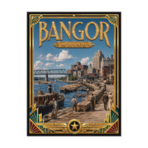 Bangor Maine Vintage Art Deco Era de Ouro
