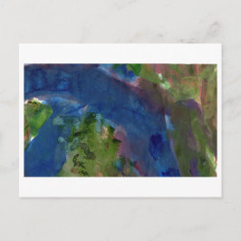 Cartão Postal Banheira abstrato azul