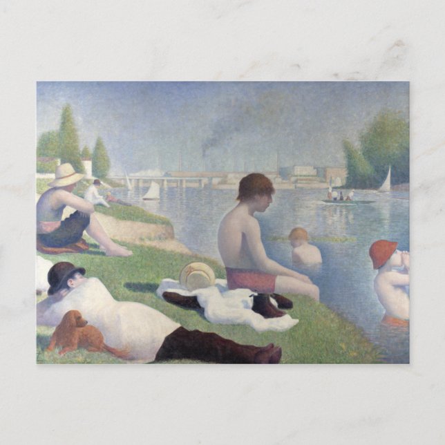 Cartão Postal Banhistas Georges Seurat Pintura Neoimpressionista (Frente)