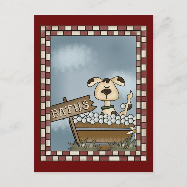 Cartão Postal Banho de Cachorrinho (Frente)