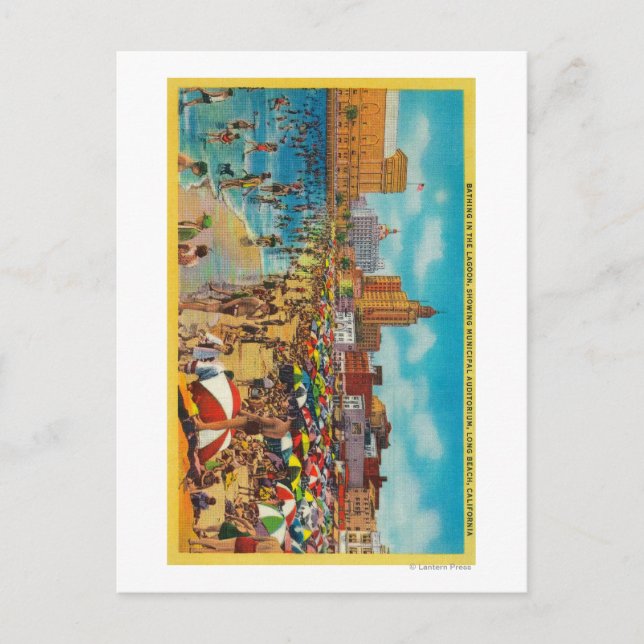 Cartão Postal Banho na Lagoa, Long Beach (Frente)