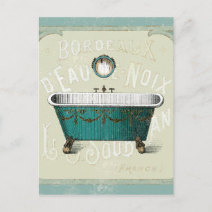 Cartão Postal Banho parisiense do vintage