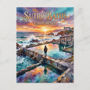 Cartão Postal Banhos de Sutro Califórnia
