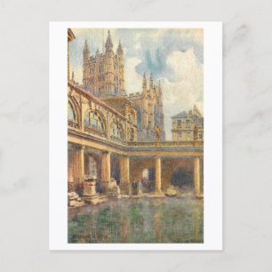 Cartão Postal Banhos Romanos Antigos, Bath, Inglaterra