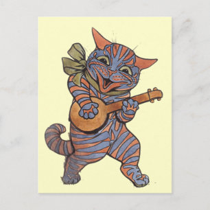 Cartão Postal Banjo Playing Cat
