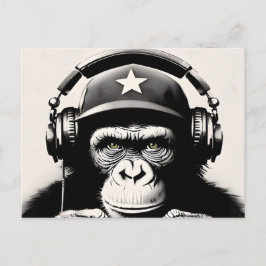 Cartão Postal Banksy DJ Monkey Gorilla Chimp Art Impressão