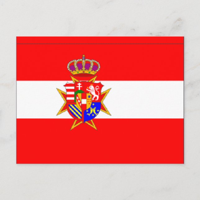 Cartão Postal Banner branco vermelho Grão-Ducado da Toscana (Frente)