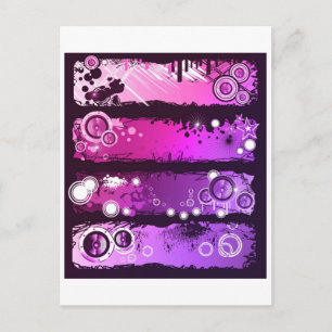 Cartão Postal Banner de Música no Estilo Grunge 3