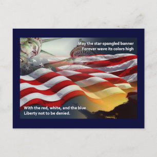 Cartão Postal Banner Liberty Star Spangled