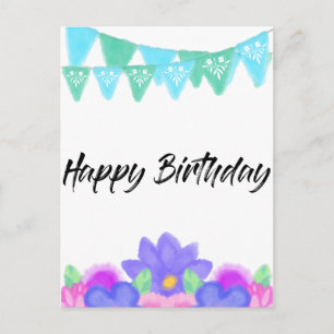 Cartão Postal Banners de aniversário