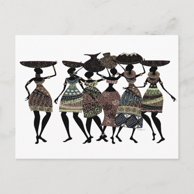 Cartão Postal Banquete africano (Frente)