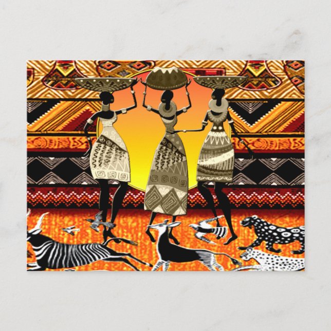 Cartão Postal Banquete africano (Frente)