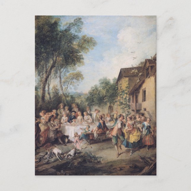 Cartão Postal Banquete de casamento na vila (Frente)