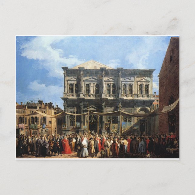 Cartão Postal Banquete de San Rocco por Canaletto (Frente)