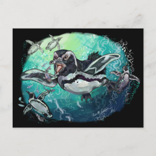 Cartão Postal Banquete Pinguim Africano