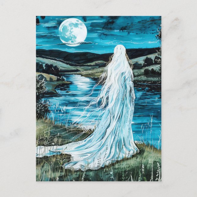 Cartão Postal Banshee Espírito Celta que Chora a Morte (Frente)