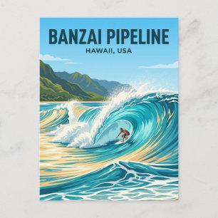 Cartão Postal Banzai Pipeline, Costa Norte, Oahu Havaí