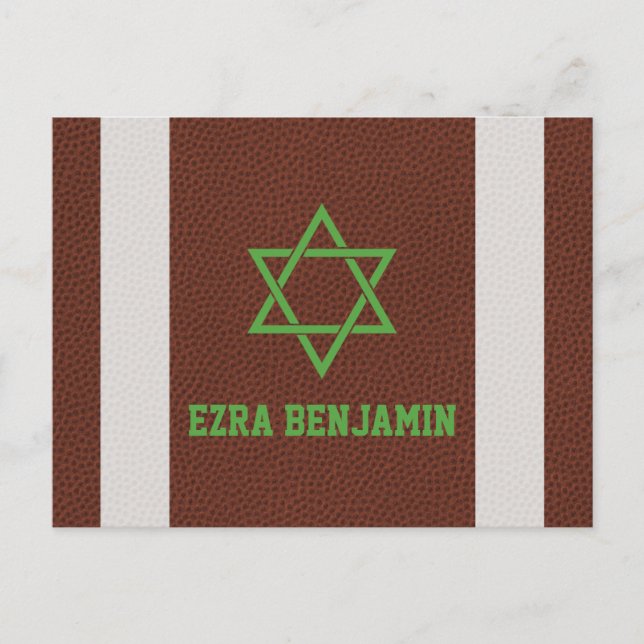 Cartão Postal Bar Americano de Futebol Mitzvah Obrigado (Frente)
