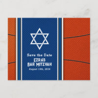 Bar Azul Laranja de Basquete Mitzvah Salvar a Data