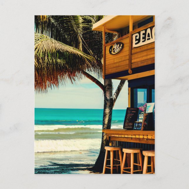 Cartão Postal Bar de Café Bali Beach (Frente)
