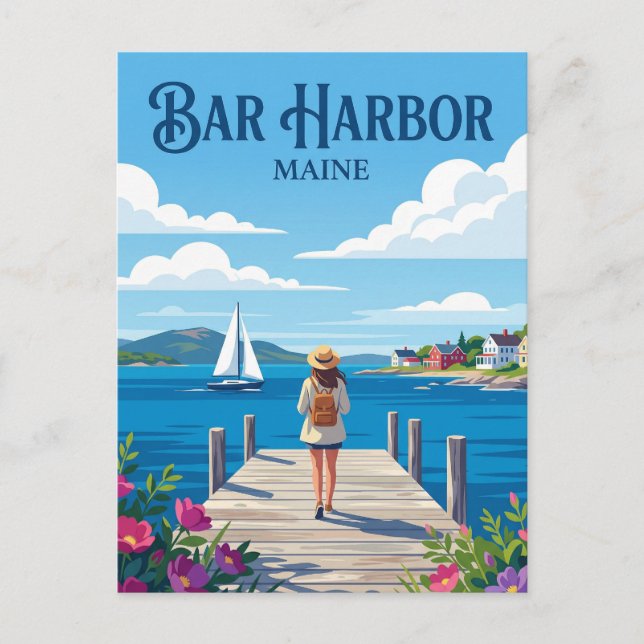 Cartão Postal Bar Harbor EUA (Frente)