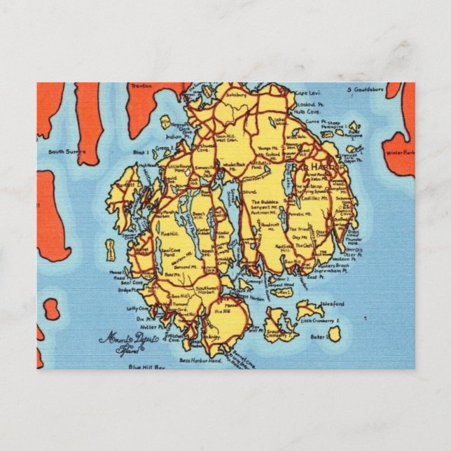 Cartão Postal Bar Harbor - Ilha do Monte Deserto (Frente)