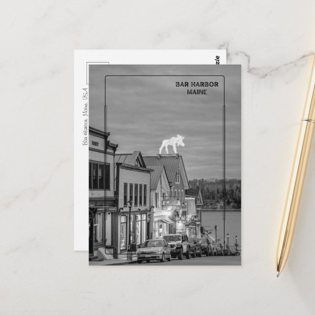 Cartão Postal Bar Harbour, Maine (Frente/Verso In Situ)