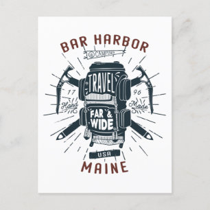 Cartão Postal Bar Harbour Maine Backpack Viagem